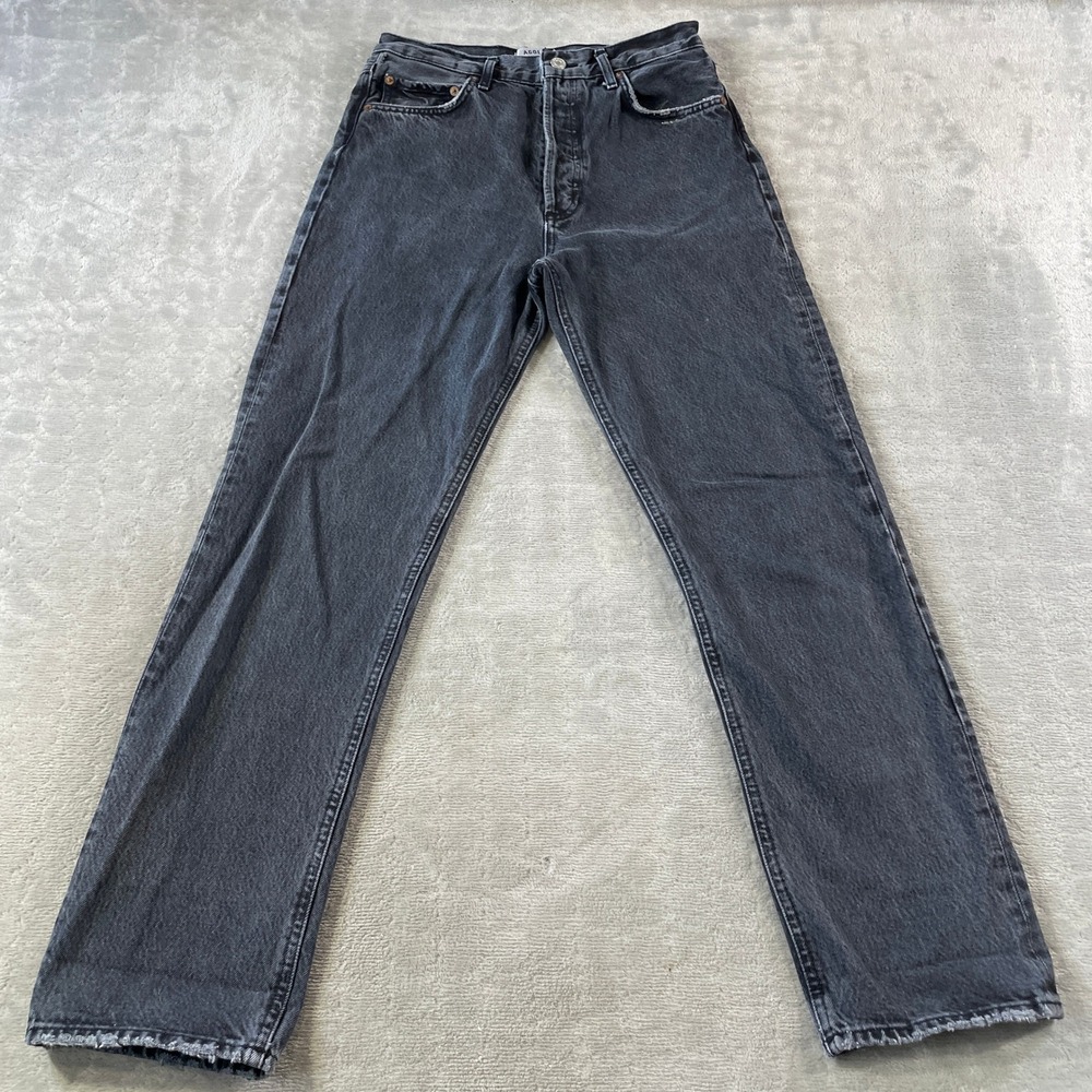 AGOLDE Jeans 90s Pinch Womens 27 Black Waist High Rise Straight Leg Mom Boho